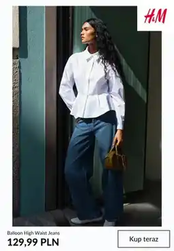 H&M Jeansy damskie H & M Balloon High Waist oferta
