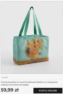 Home&You Termiczna torba na lunch Sunflowers home & you 30x15 cm z motywem z obrazu Vincenta van Gogha oferta