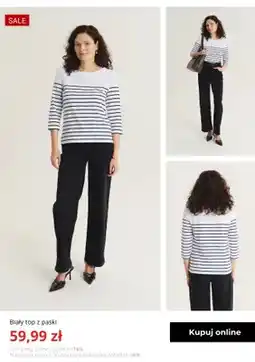 Greenpoint Biały top w paski Greenpoint oferta