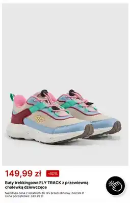 4F Buty trekkingowe 4F FLY TRACK z przewiewną cholewką dziewczęce oferta