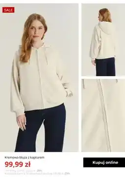 Greenpoint Bluza damska z kapturem kremowa Greenpoint oferta