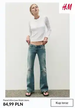 H&M Jeansy damskie Flared Ultra Low Waist H & M oferta