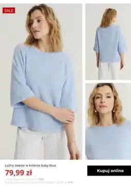 Greenpoint Sweter damski luźny Greenpoint baby blue oferta