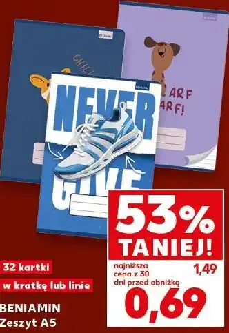 Kaufland BENIAMIN Zeszyt A5 32 kartki w kratkę lub linie oferta