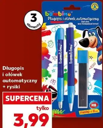 Kaufland BAMBINO Długopis i ołówek automatyczny + rysiki oferta