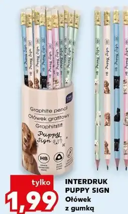 Kaufland INTERDRUK PUPPY SIGN Ołówek z gumką oferta
