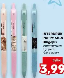 Kaufland Interdruk Puppy Sign Długopis automatyczny z gripem, różne wzory oferta