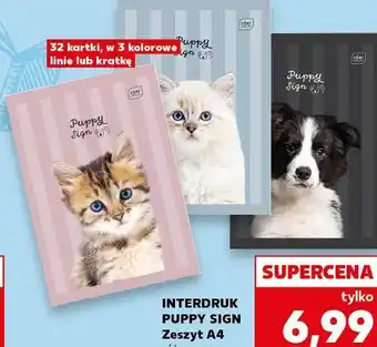 Kaufland Interdruk Puppy Sign Zeszyt A4 różne wzory oferta