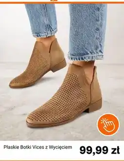 Born2be Płaskie botki Vices z wycięciem oferta