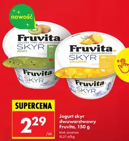 Biedronka Jogurt skyr dwuwarstwowy Fruvita ananas oferta