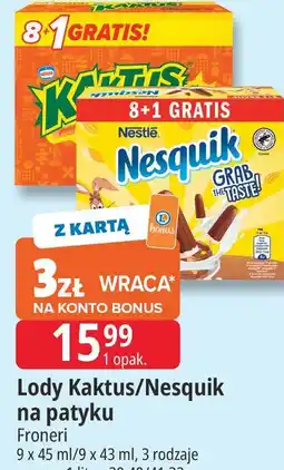 E.Leclerc Lody Kaktus/Nesquik na patyku oferta
