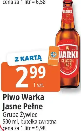 E.Leclerc Piwo Warka Jasne Pełne Grupa Żywiec oferta