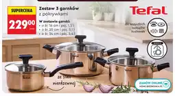 Biedronka Zestaw 3 garnków z pokrywkami Tefal oferta