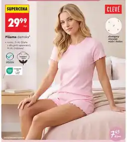 Biedronka Piżama damska CLEVÉ biała z długimi rękawami oferta
