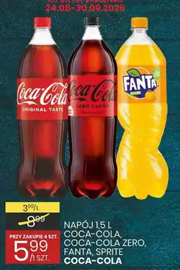 Wafelek Napój 1,5 L Coca-Cola, Coca-Cola Zero, Fanta, Sprite Coca-Cola oferta