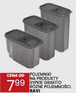 Wafelek Pojemniki na produkty sypkie grafito rózne pojemności RAVI oferta