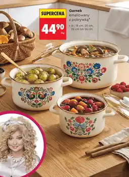 Biedronka Garnek emaliowany z pokrywką MG home Magda Gessler oferta