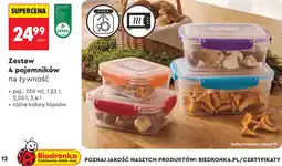 Biedronka Zestaw 4 pojemników na żywność oferta