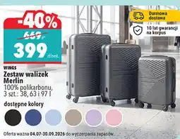 Biedronka WINGS Zestaw walizek Merlin oferta