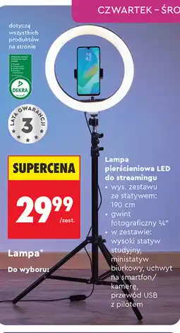 Biedronka Lampa pierścieniowa LED do streamingu Gamer by Hykker oferta