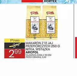 Wafelek Makaron z 12 jaj przepiórczych nitka Arcpol oferta