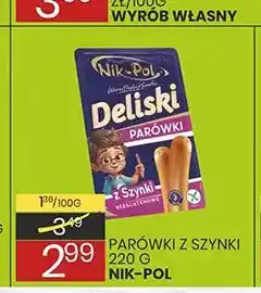 Wafelek Parówki z szynki Nik-Pol Deliski oferta