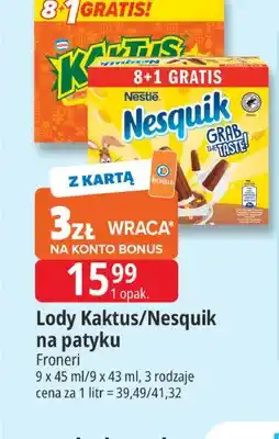 E.Leclerc Lody na patyku Kaktus 9-pak oferta
