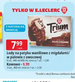E.Leclerc Lody na patyku waniliowe z migdałami Trium oferta