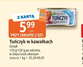 E.Leclerc Tuńczyk w kawałkach w oleju Graal oferta