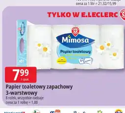 E.Leclerc Papier toaletowy zapachowy 3-warstwowy Mimosa 8-pak oferta