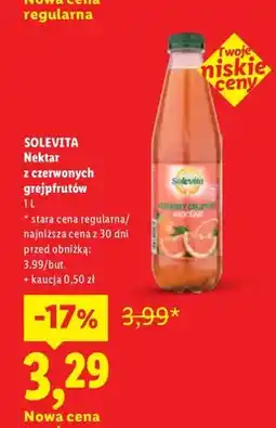 Lidl Nektar z czerwonych grejpfrutów Solevita oferta