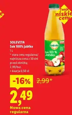 Lidl Sok jabłko Solevita 100% oferta