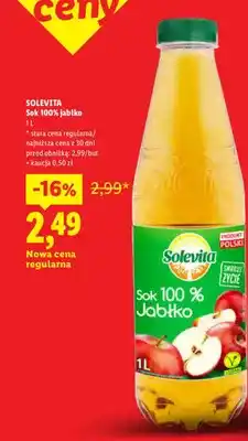 Lidl Sok jabłko Solevita 100% oferta
