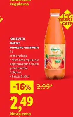 Lidl Nektar owocowo-warzywny Solevita oferta