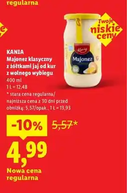 Lidl Majonez klasyczny z żółtkami jaj od kur z wolnego wybiegu Kania oferta