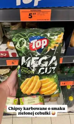 Biedronka Chipsy karbowane Top Mega Cut Spring Onion oferta