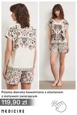 Medicine Piżama damska bawełniana z elastanem z motywem zwierzęcym Medicine oferta