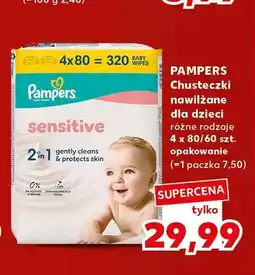 Kaufland Chusteczki nawilżane dla dzieci Pampers Sensitive 4-pak 80 szt oferta