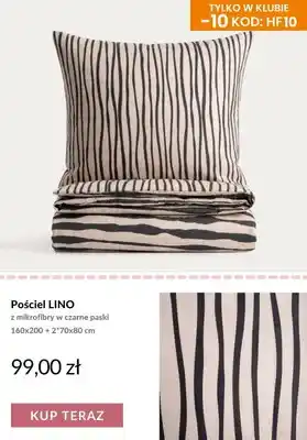 Pościel z mikrofibry Lino w czarne paski