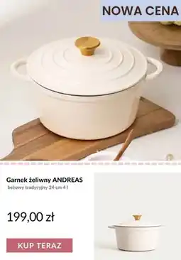 Homla Garnek żeliwny Andreas beżowy tradycyjny 24 cm oferta