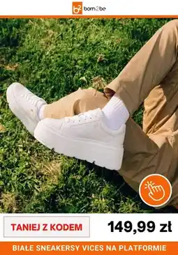 Born2be Białe sneakersy Vices na platformie oferta