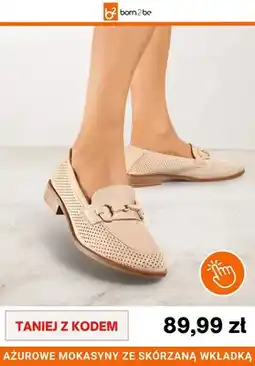 Born2be Ażurowe mokasyny ze skórzaną wkładką Born2be oferta