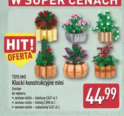 ALDI Klocki konstrukcyjne mini TOYLINO zestaw roślin kwiaty oferta