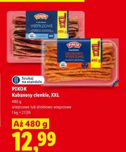 Lidl Kabanosy cienkie drobiowo-wieprzowe XXL Pikok oferta