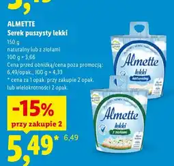 Lidl Serek puszysty lekki z ziołami Almette oferta