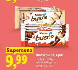 Lidl Baton Kinder Bueno klasyczne 3-pak oferta