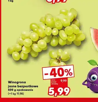 Winogrona jasne bezpestkowe