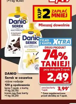 Kaufland Serek w saszetce Danio z kawałkami czekolady oferta