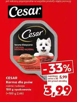 Kaufland Karma dla psów Cesar teryna klasyczna z soczystą wołowiną i wątróbką oferta