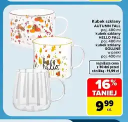 Carrefour Kubek szklany Hello Fall oferta